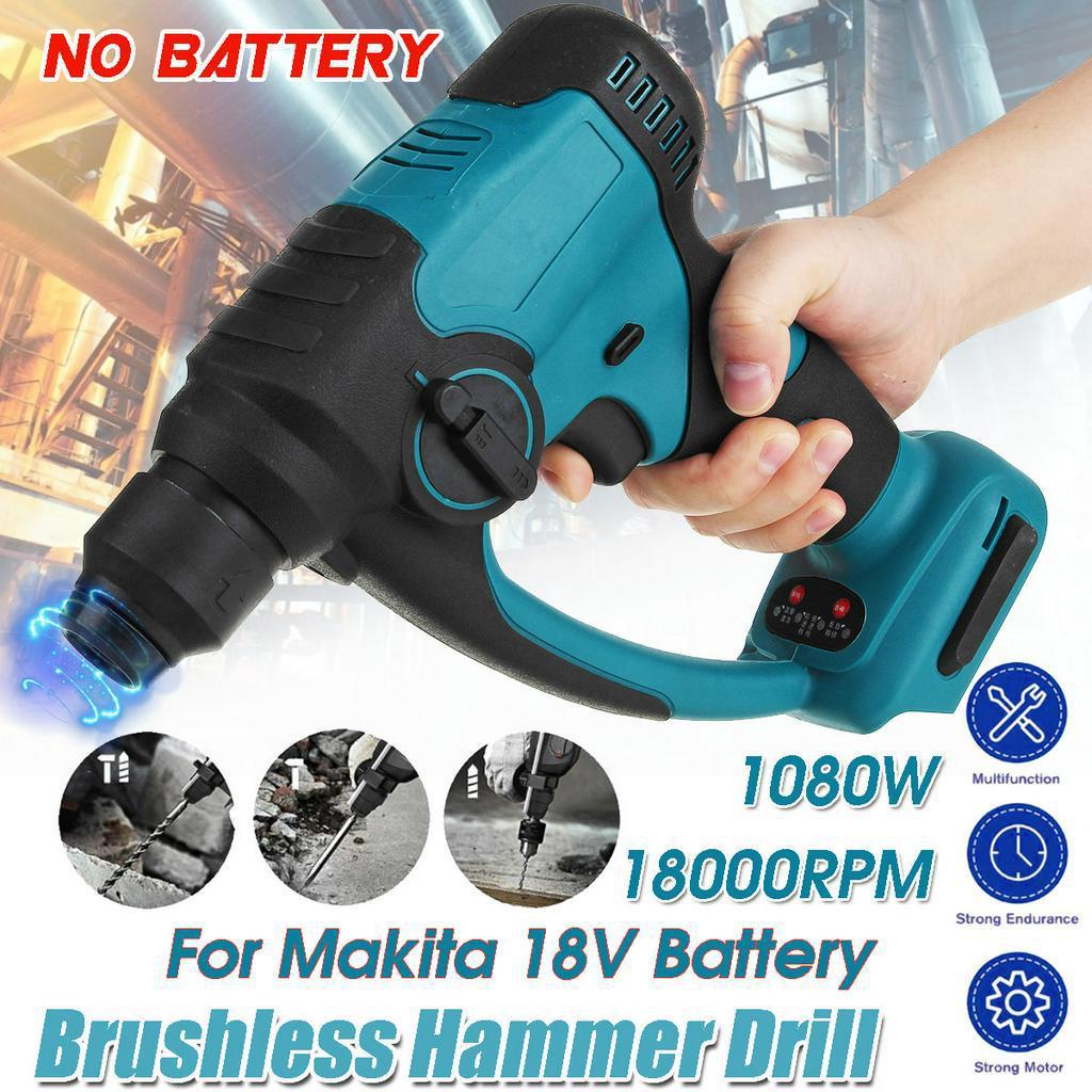 

1080 Вт Бесщеточный Аккумуляторный Электрический Молоток Многофункциональная Ударная Дрель-Шуруповерт Электроинструменты Совместимый с Аккумулятором 18 В 220 В