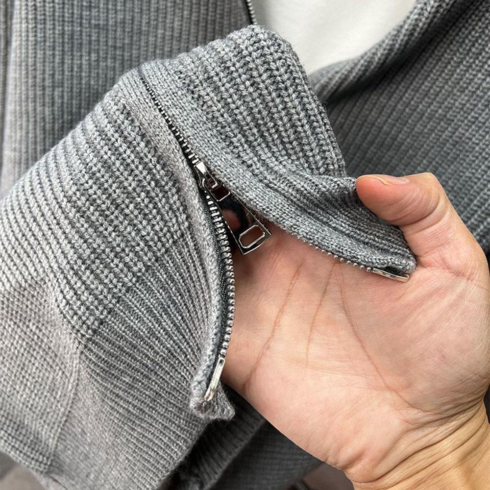 Erkek Stand Yaka Örgü Triko Kazak Üstler Bluz Kışlık Giysiler Mont Sweatshirtler Erkekler İçin Hırka Kazak