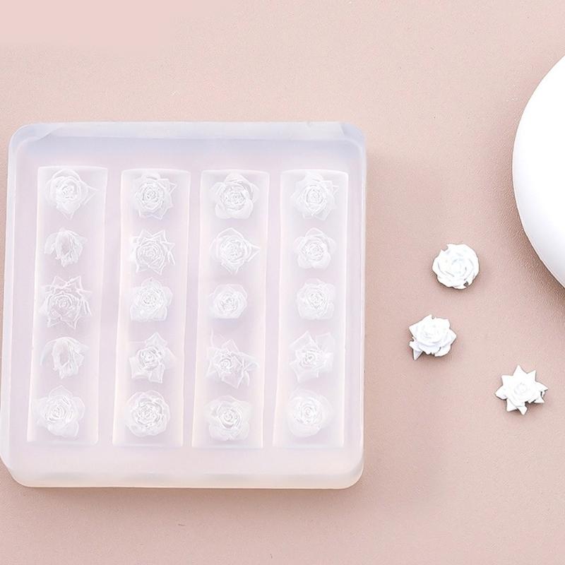 3D Flower Nail Art Silicone Molds Silicone Nail Carving Mold Bows Earrings Mold Pendant Jewelry Making Tools for Women