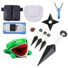 Hot Sale Anime Ninja Akatsuki Organization Cloak Set Forehead Ring Headband Necklace Kuwo Handsword Set