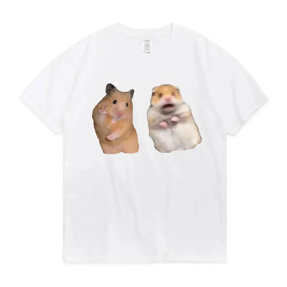 Funny Peace Sign and Screaming Hamster T-Shirt Lovers Gift Rodent Cavy Boys Girls Tee Shirts Summer Short Sleeve TShirt
