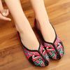 Women's Ethnic Style Embroidered Wedge Heel Cloth Shoes for Spring and Summer