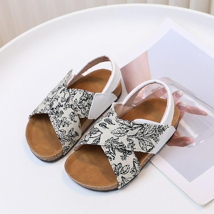 

2025 summer boys and girls thousand bird grid sandals one shoe two wear daily beach casual rubber street shoes fashion 30 белый