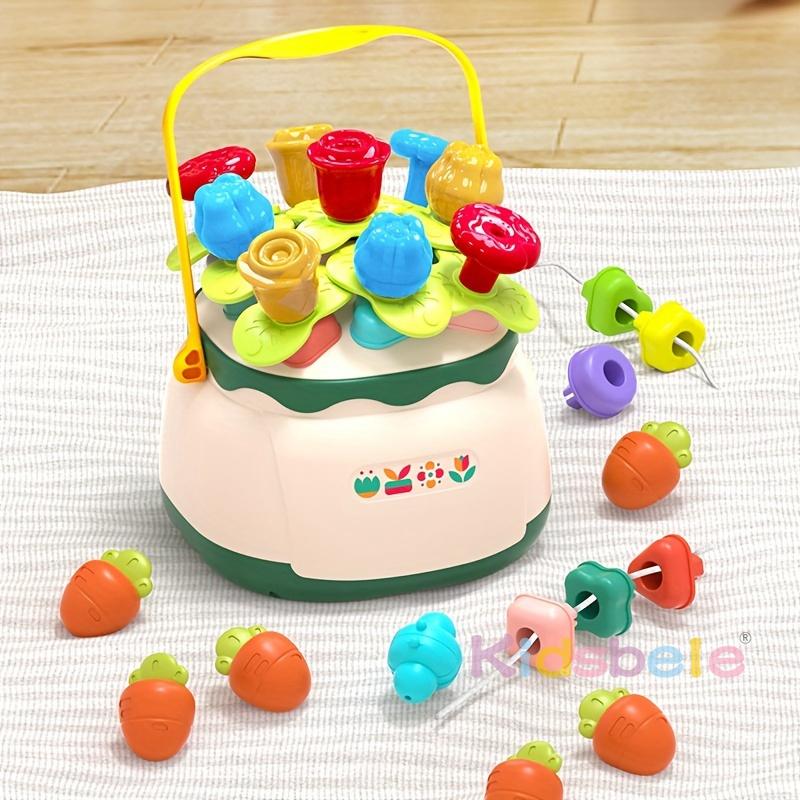 Educational Stacking Toy Garden Flowers Learning Flower Garden Building Montessori Toy Set Shape Sorting Matching Toy