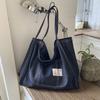 Large capacity bag women's new casual denim shoulder bag commuter college student class tote bag