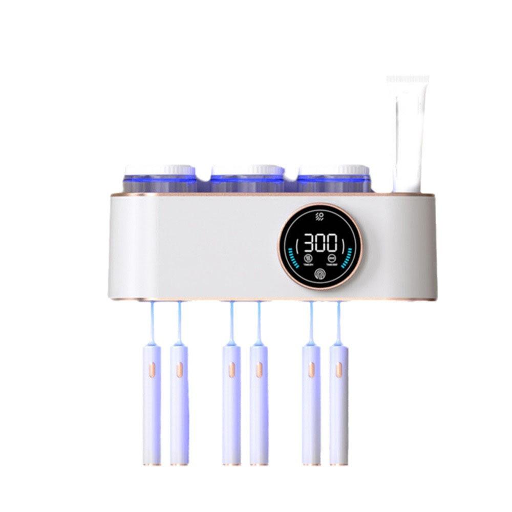 No Punching Smart Toothbrush Rack Plastic Toothbrush Intelligent Drying Rack  for Home