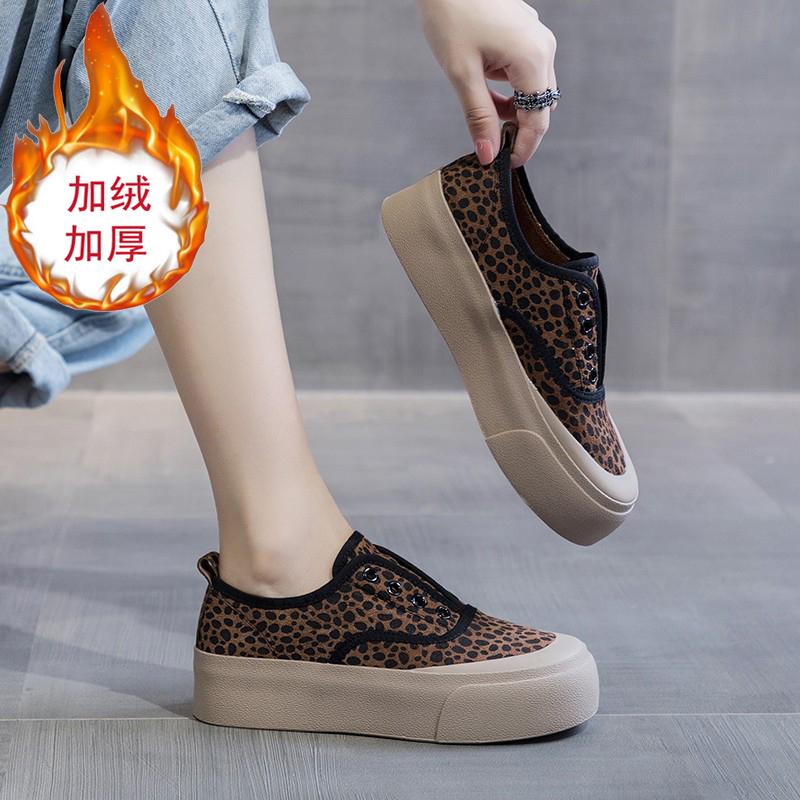 thick-soled spring and autumn new lazy canvas muffin shoes casual board shoes