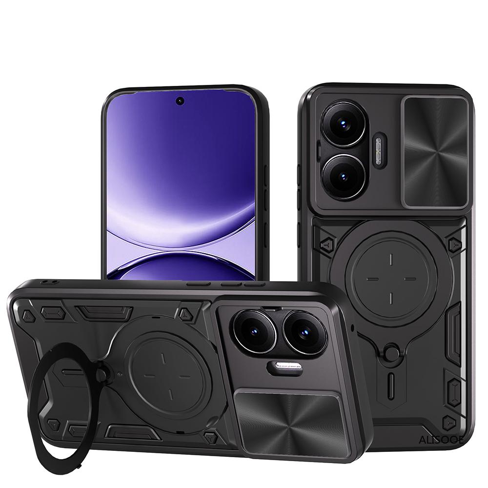 Xiaomi POCO F7 5G Kılıfı Kaydırmalı Kamera Zırhlı Manyetik Halka Standlı Koruma Telefon Kılıfı POCO F7 için Capa