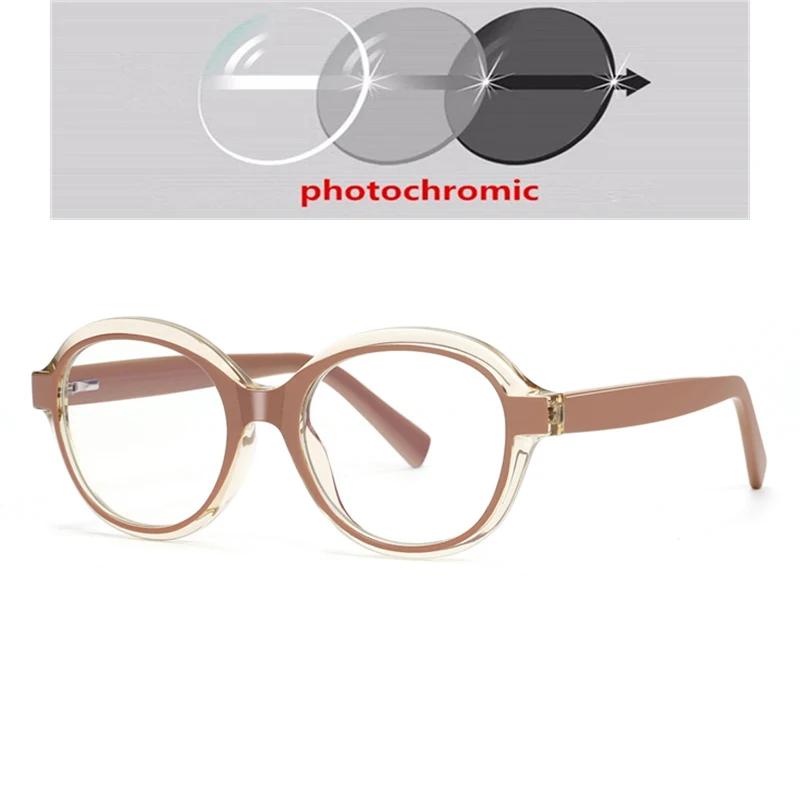 Anti Blue Rays Round Shortsighted Prescription Glasses Women Spring Hinge Stundent Myopia Spectacles 0 -0.5 -0.75 To -6.0