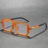 Square Glasses Men Vintage Punk Candy Color Rim Blue Light Blocking Eyeglasses Trendy Chic Double Bridge Optical Frames