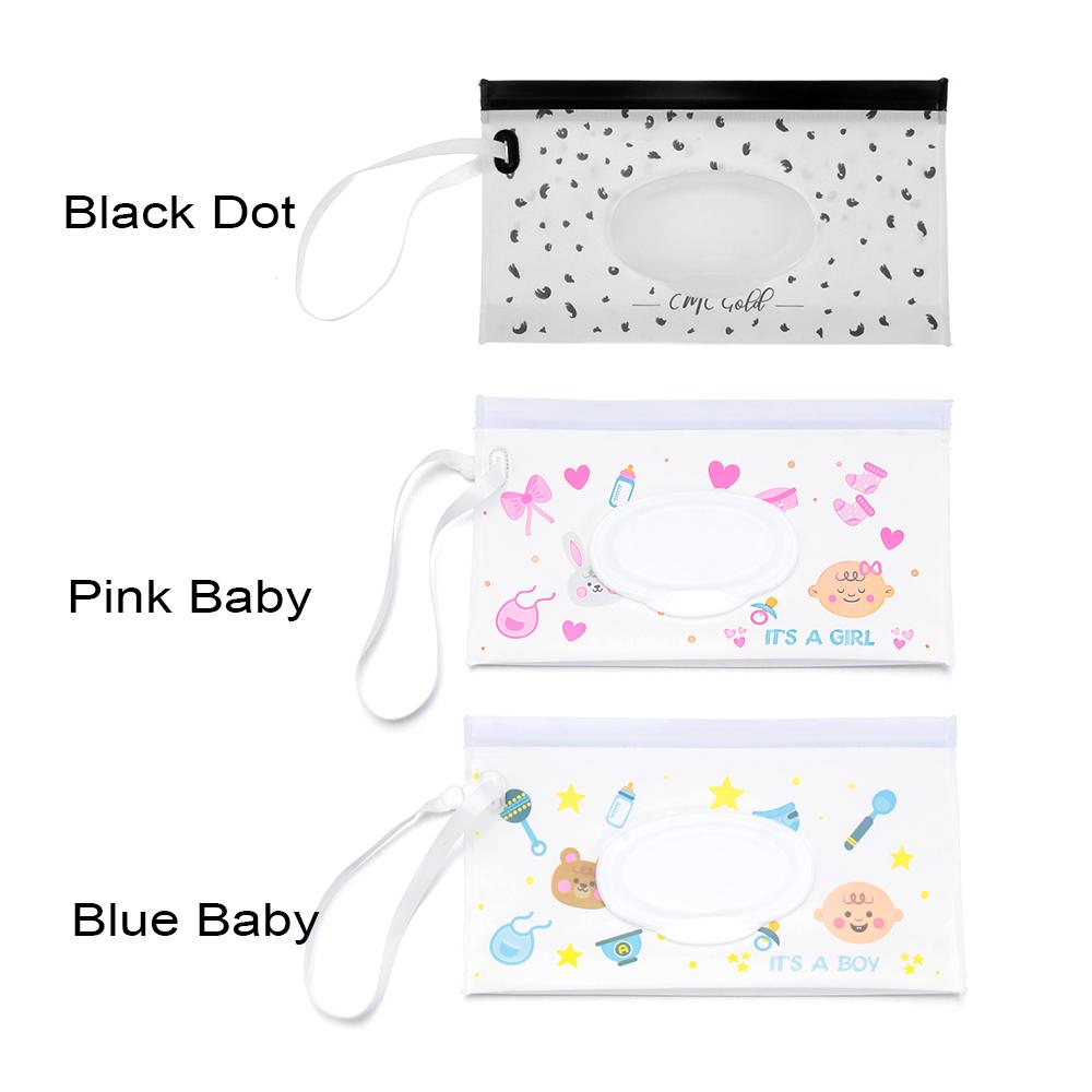 1PC Feuchttücher Tasche Tragbare Flip Cover Snap-Strap Kosmetiktasche Niedliche Baby Tissue Box Outdoor Niedliche Kinderwagen Tragetasche Acces