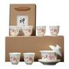 Premium Porcelain Gai Wan Tea Set For Home Traditional Chinese Brewings Household Hand Grasp Bowl Set For Household