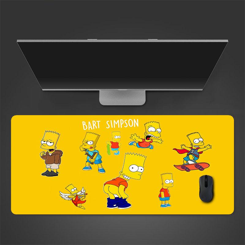 Bart Simpson Mouse Pad, Large Gaming Desk Mat, Non-slip XXL Mousepad for Laptop & Tablet, Mini PC Playmat with Stitched Edges