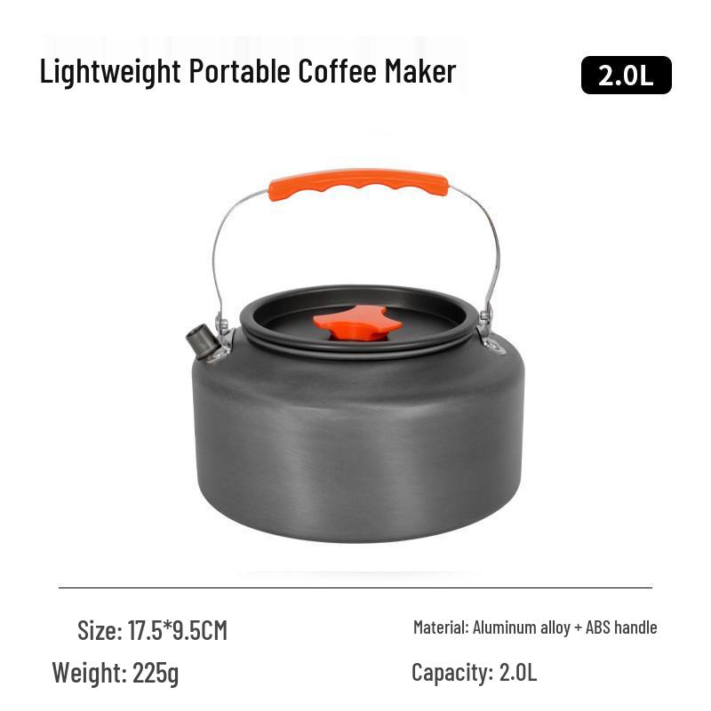 Outdoor Coffee Pot 2.0/2.5L: Large Capacity Mini Kettle for Mountaineering, Fishing, Camping, and Boiling Water