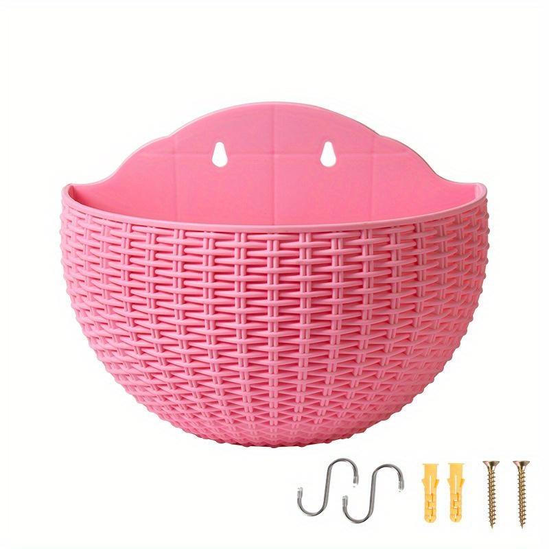 Europäischer Stil Imitation Rattan Wandbehang Halbrunder Blumentopf Pflanzgefäß Halbrunder Wandblumentopf Balkon Haushalt Outdoor