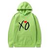 Mens Oversized Hooded Sweatshirt With XO Letter Print Loose Fit Streetwear Casual Top