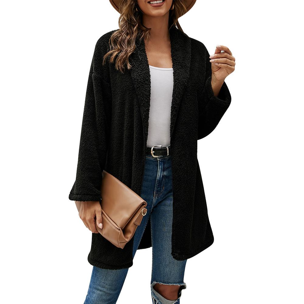 fleece open front cardigan