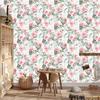 Roses and Eucalyptus Leaves Wallpaper In Watercolor Style 50x1000