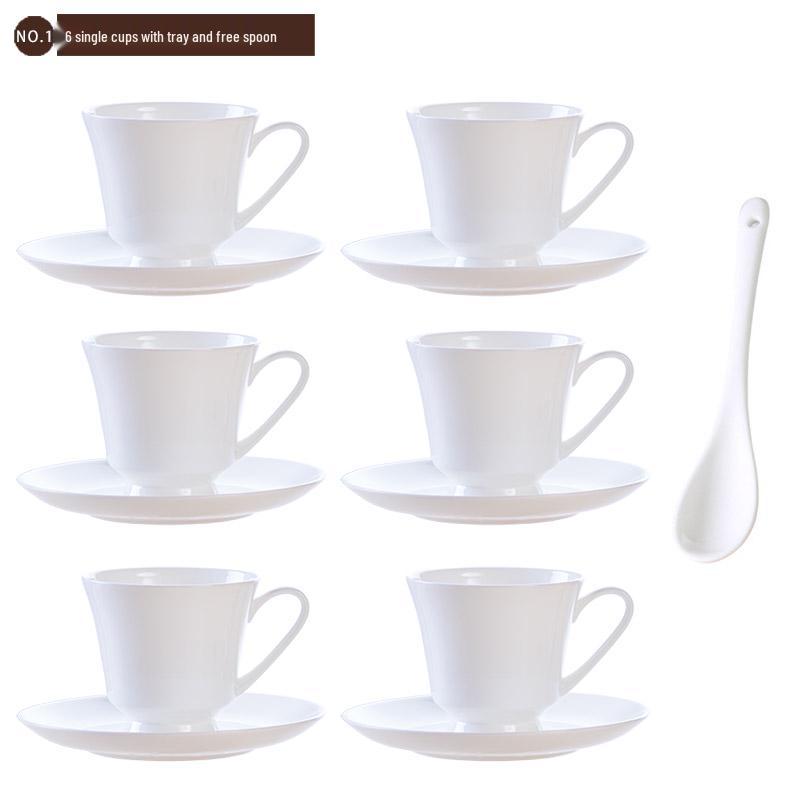 White Bone China Ceramic Latte & Tea Cup