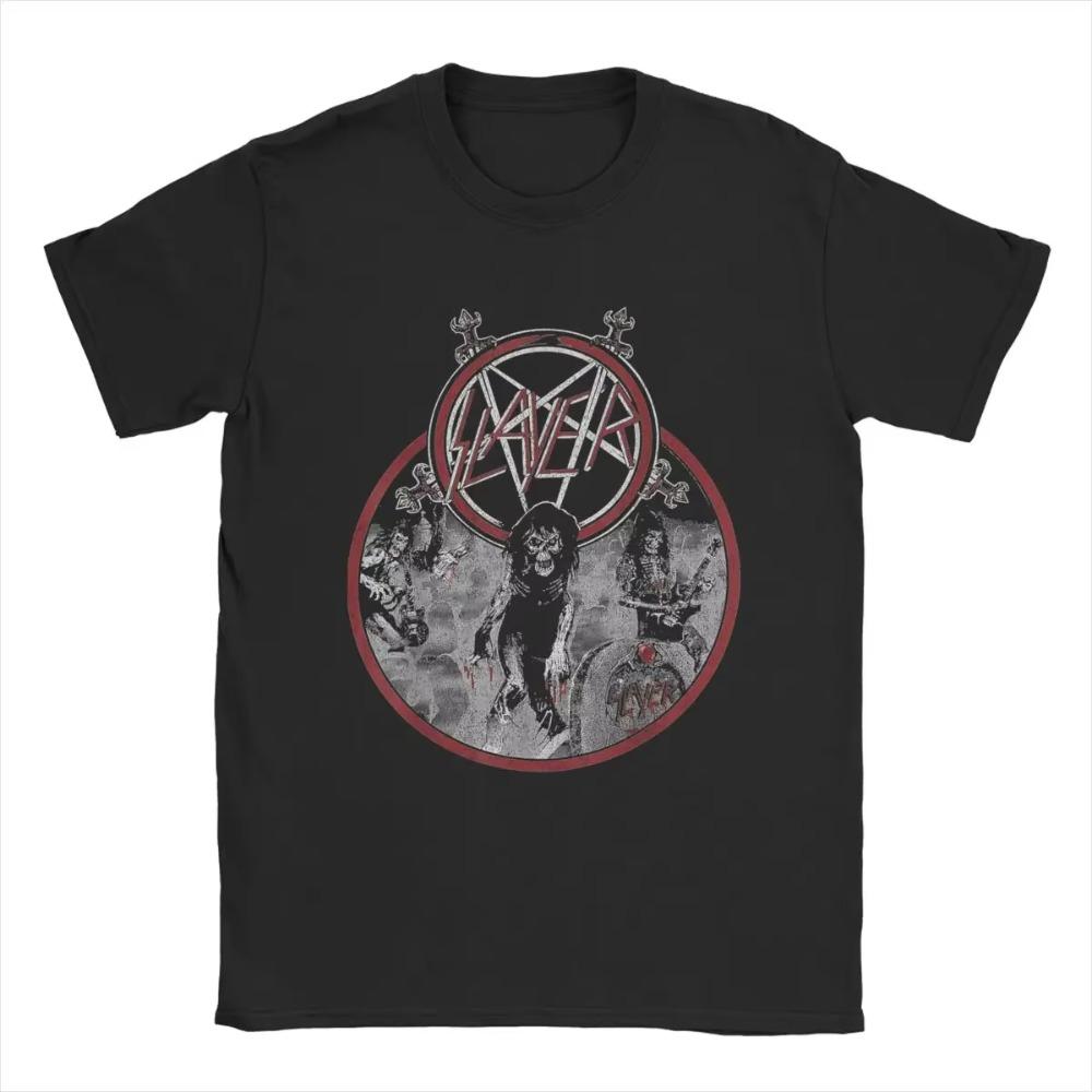 Slayer Live Undead T-Shirt for Men Hipster Cotton Tees Crewneck Short Sleeve T Shirts Gift Idea Clothing