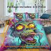 Halloween Quilt Cover Set Halloween Theme Comfortable Bedding Set Digital Print Plaid Pattern Cute Ghost Pumpkin One Quilt Cover