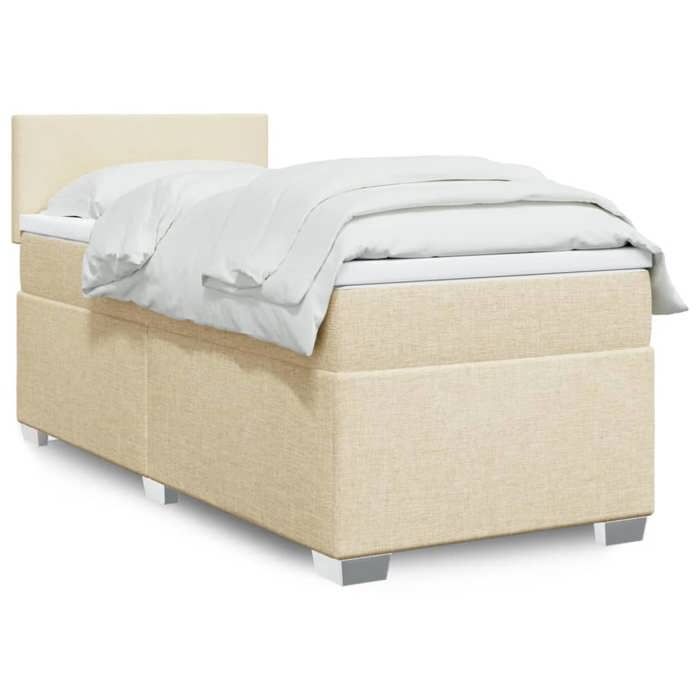 Maison Exclusive - Sommier à lattes de lit avec matelas Crème 100x200 cm Tissu