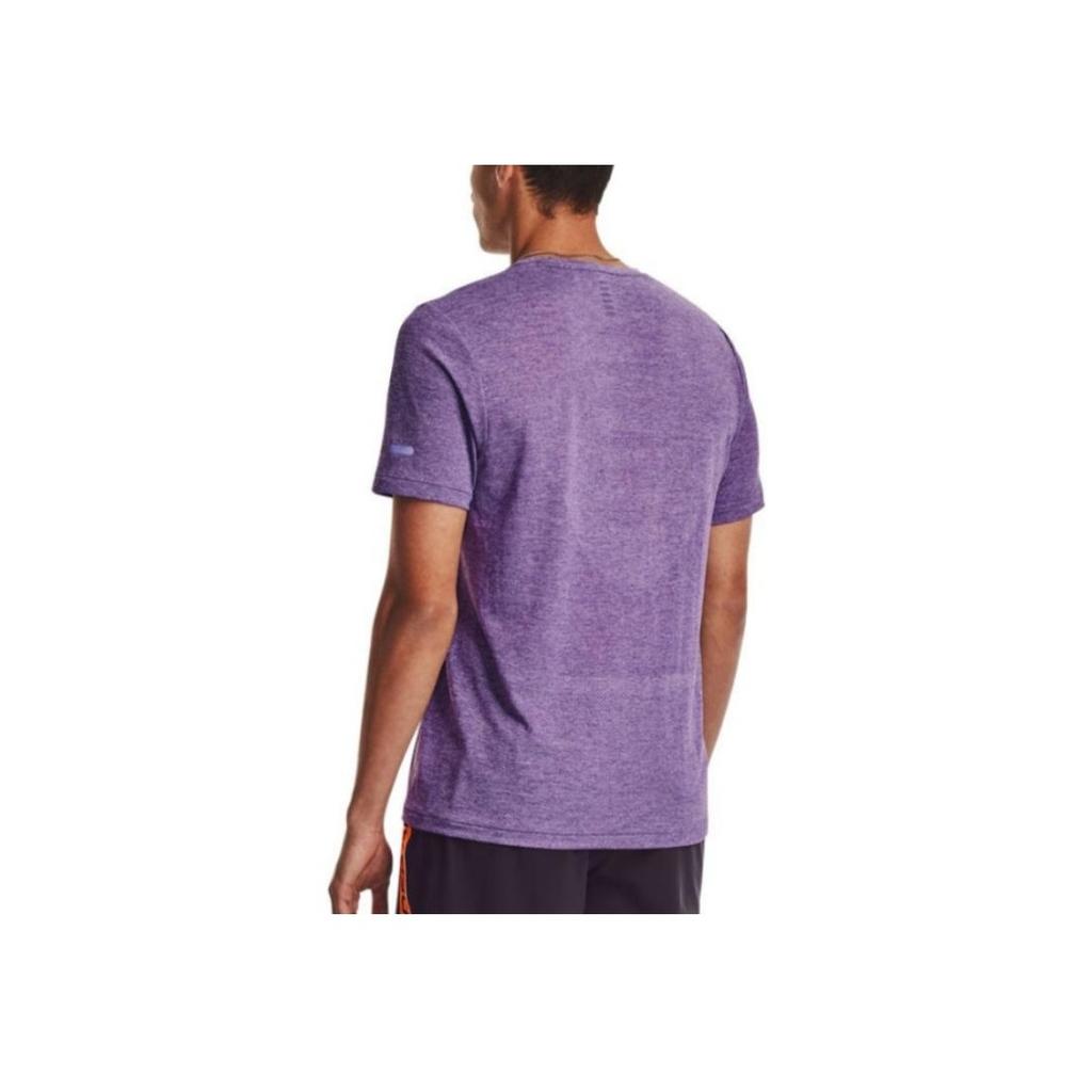 Under Armour Solid Color Crew Neck Short Sleeve T-Shirt Men Tops Purple 1375692-571