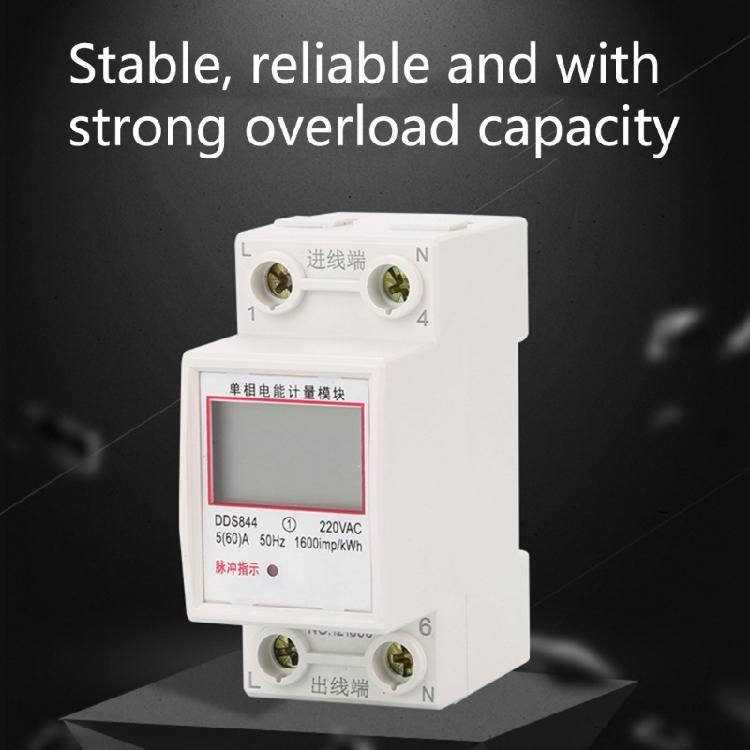 Single Phase Energy Meter Electricity Usage Monitor kWh Din Rail Power Meter