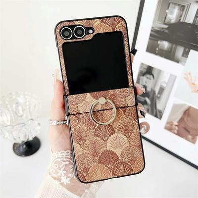 Luksusowy uchwyt na pierścionek Retro etui do Samsung Galaxy Z Flip 6 5 4 3 Rhinestone Shell składane odporne na wstrząsy pełne etui ochronne