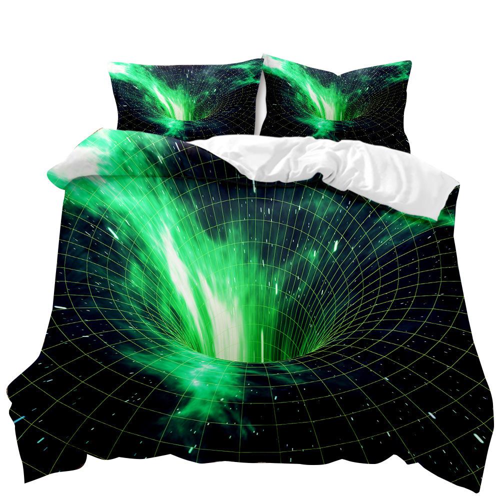 Starry Sky Star Hole Cover Quilt Cover Three-Piece Set Home 3D Printing Digital Bed Sheet