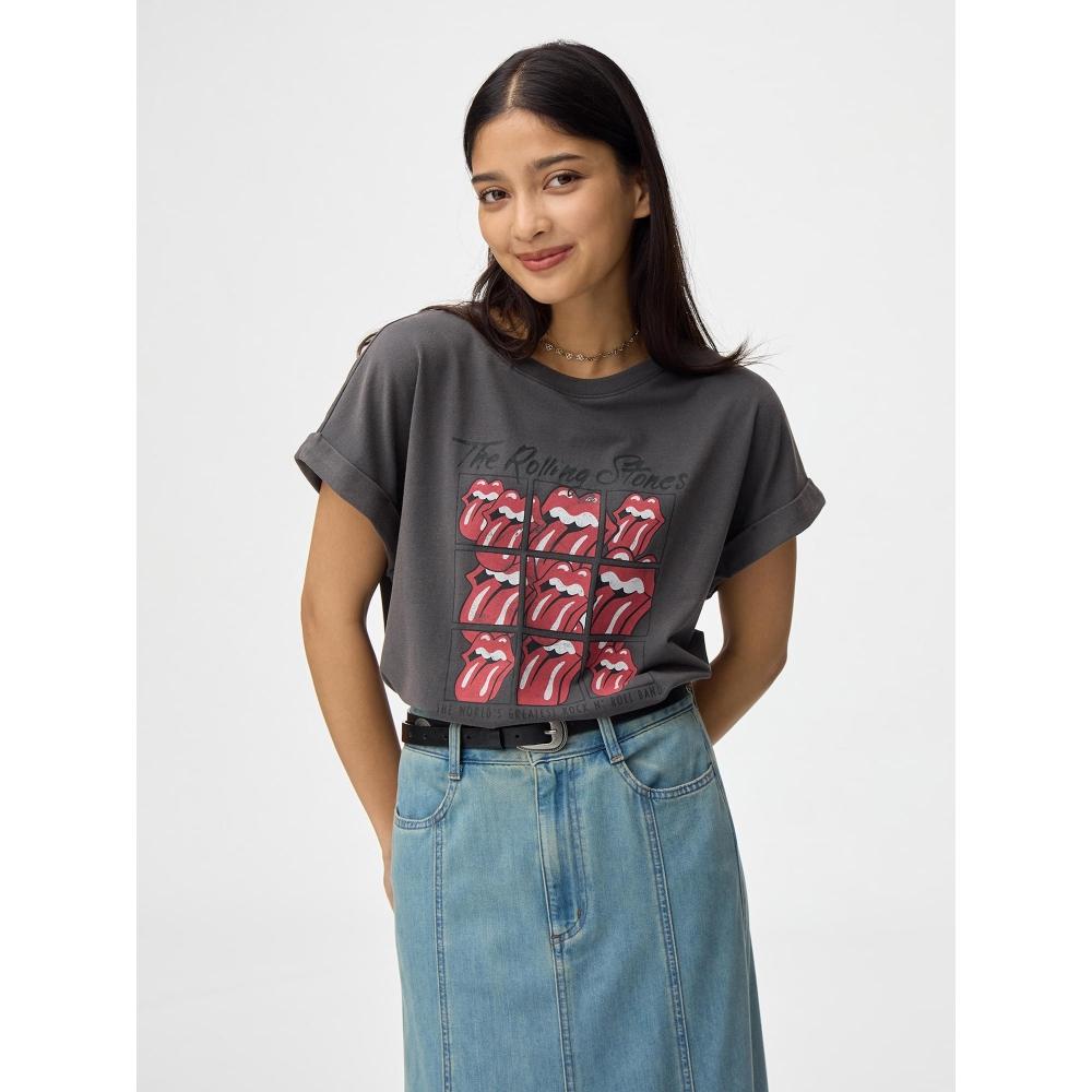 

Gu By Uniqlo Washed Graphic T The Rolling sTones 07 GRAY/3XL