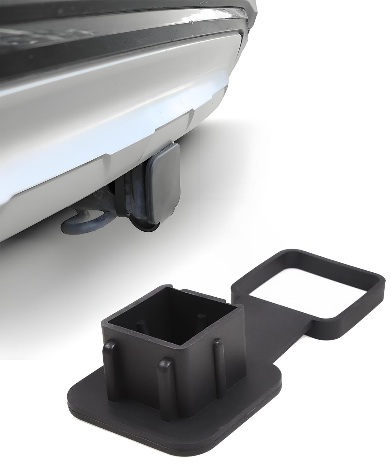 

Vitalux Заглушка для фаркопа 2 квадратная резиновая пылезащитная заглушка крышка пылезащитная для прицепного крюка для прицепа чёрный