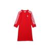 Originals Classic Three Stripes Design Fitted Slim Dress Daily Sports Casual Stylish Dress Women Red GK7167