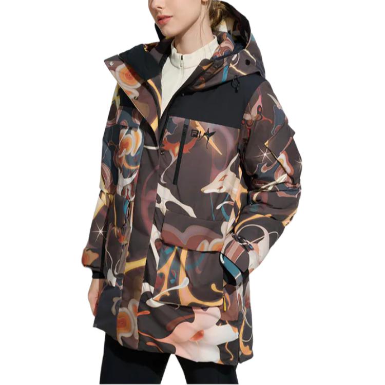 FILA Fleece Fashionable Warm Hooded Mid-Length Down Jacket Women outerwear A11W447917FZA