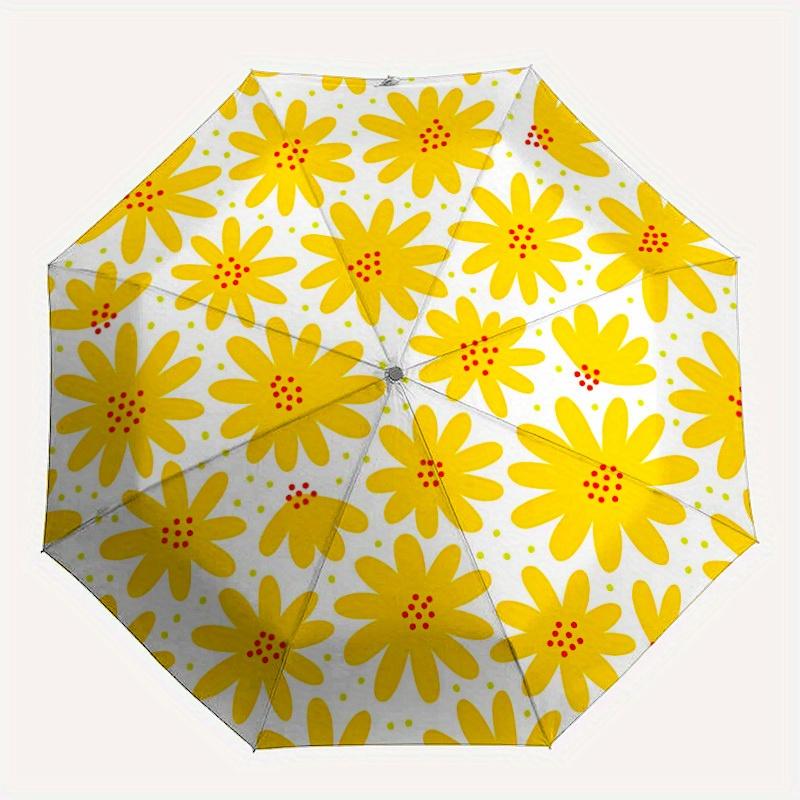 

1pc Flower Pattern Automatic Open/Close Umbrella, Portable Folding Umbrella for Travel, Themed Events, It is suitable as a gift for various festivals,