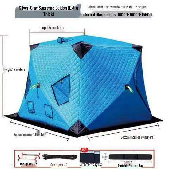 Portable Winter Ice Fishing & Camping Shelter: Thick Cotton-Padded, Windproof, Warm, and Cold Protection Tent