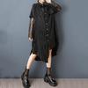 Long Sleeve Black Vintage Stripe New In Dresses for Women Casual Loose Summer Shirt Dress