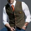 2023 European & American Men's Casual Plaid Slim Vest Jacket for Spring & Autumn