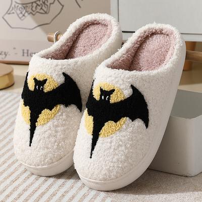 2023 New Halloween Bat Cartoon Warm Winter Cotton Slippers for Men and Women Couples Home Indoor Cotton Slippers