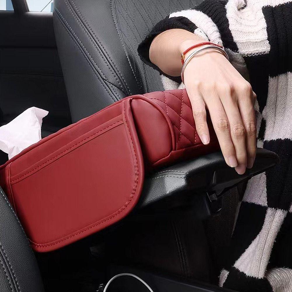 Universal Car Armrest Cover Elbow Rest Arm Rest Protector Mat Car Armrest Pad with Tissue Box  Auto