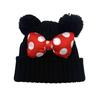 Herbst und Winter neue europäische und amerikanische Kinder-Strickmützen, Schleifen, niedliche Baby-Wollbommel, Ohrenschützer, warme Mützen, verdickte Pullover