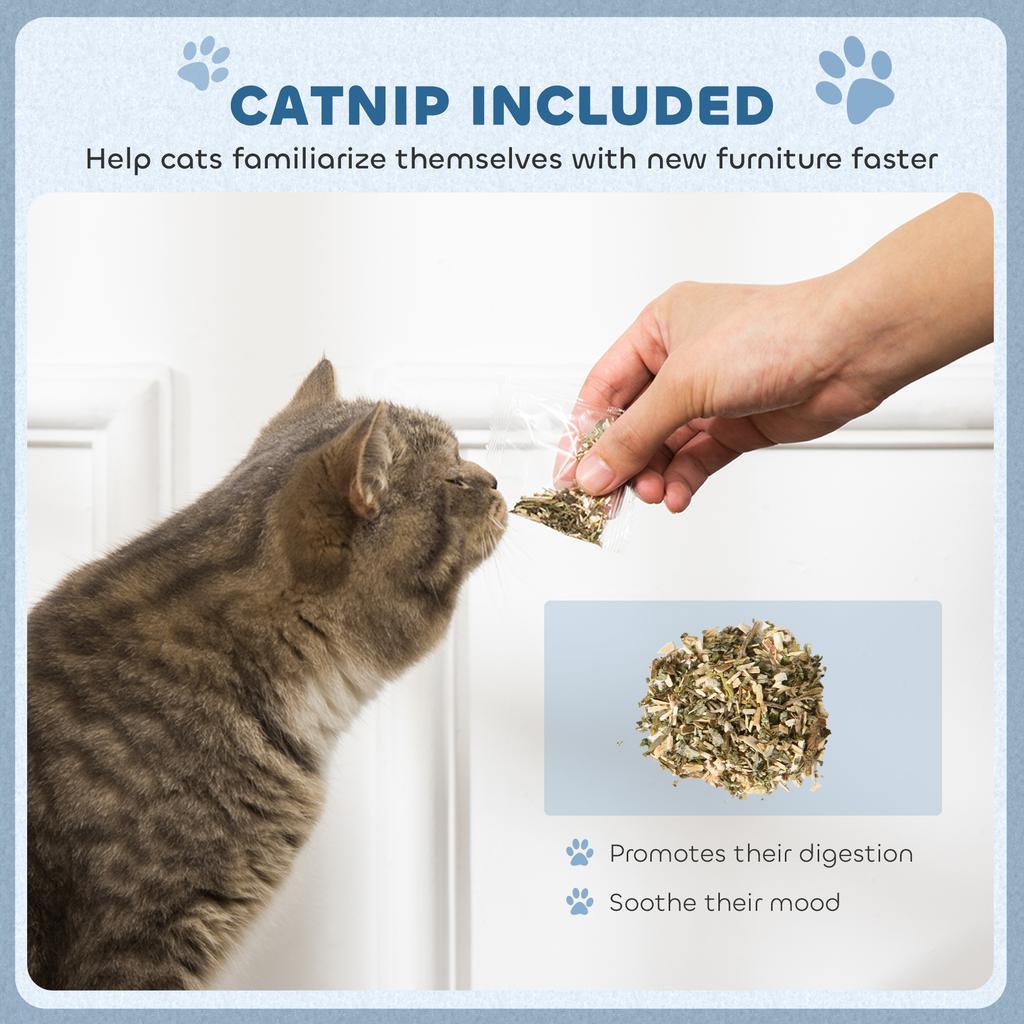 2-in-1 Cat Scratching Board with Catnip for Indoor Cats, 26.5 x 57 x 26.5cm, Blue