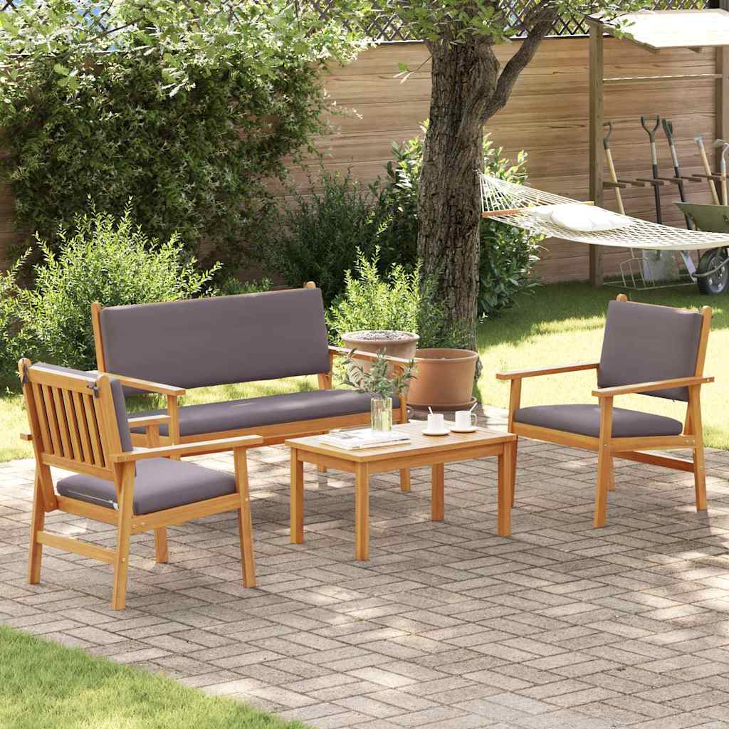 Garden Sofa Set 4 Pcs Brown 120 X 65.5 X 79 Cm Solid Acacia Wood