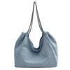 Large capacity denim bag women's lightweight new college student class shoulder bag chain tote bag