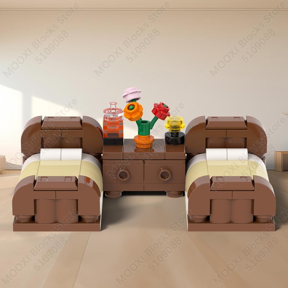 MOOXI House Furniture Series Bed Piano Drum Sets City Creative MOC Bricks Building Blocks Kids Toys Playing House Boy Girl Gifts