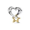 Copper Metal Romantic Stars and Moon Snowflakes Charm Bead Component Designed For High Quality Fine Jewelry Craft Making Compatible With Do It