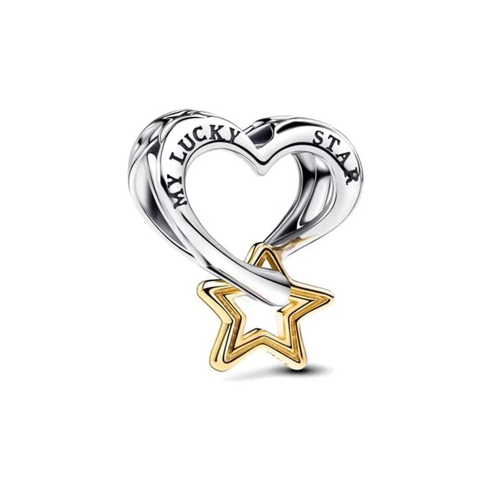 Copper Metal Romantic Stars and Moon Snowflakes Charm Bead Component Designed For High Quality Fine Jewelry Craft Making Compatible With Do It