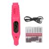 USB Electric Nail Drill Machine Portable 6 Polishing Heads Manicure Polisher Tool KitRose Red