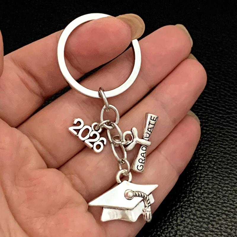 Graduation Gown Cap KeyChain Ring Student Women Jewelry Personalized Accessories Fashion Pendant Gifts Forever