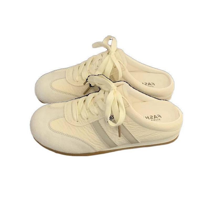 Popular Comfortable Little White Shoes Female Students 2025 Summer Wear Fashionable Versatile One-pedal Lazy Shoes
